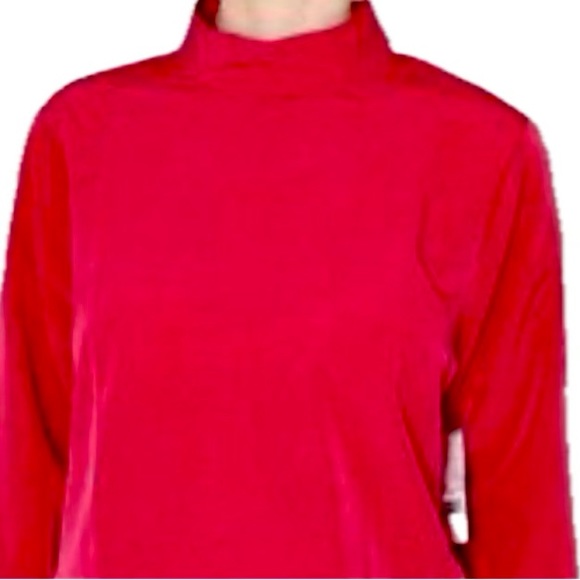 IMNYC Mock-neck Blouse (hot pink-red) - Picture 1 of 4